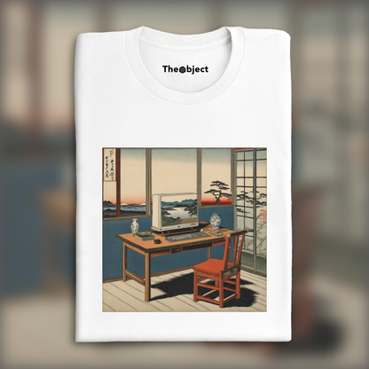 T-Shirt - Poetic ukiyo-e views, fleeting moments, a computer on a table - 326776280