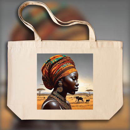 Tote bag - Art africain, Paysage - 3510260112