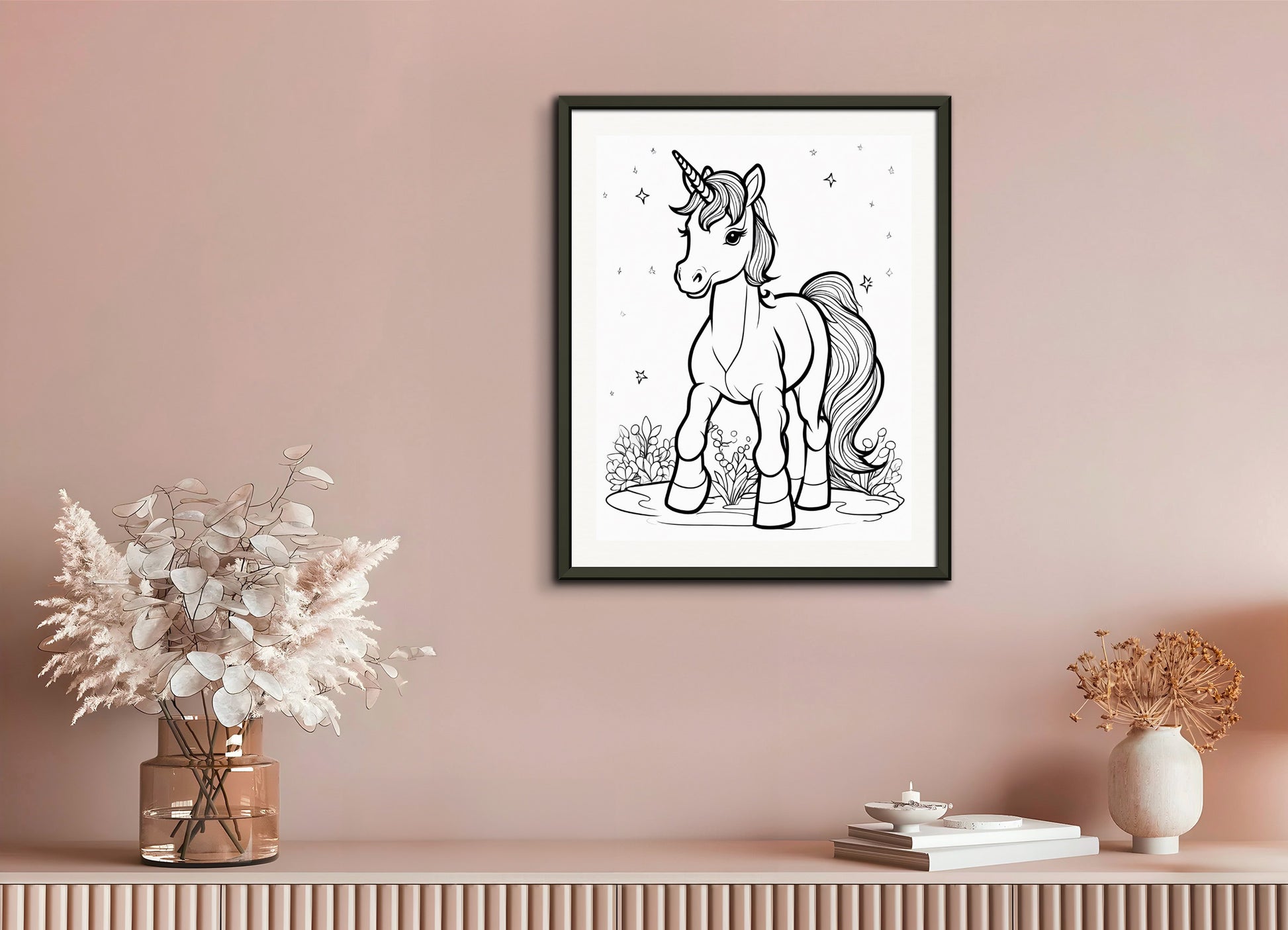 Poster with metal frame: Coloring page, 