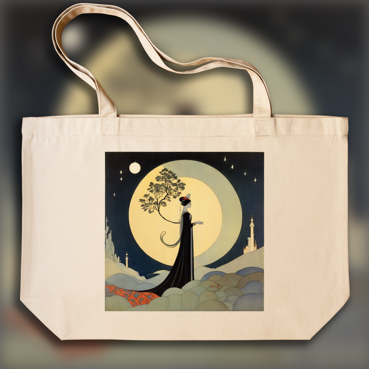 Tote bag - Whimsical American illustration with enchanting and fantastical elements, Shadow - 2520635280