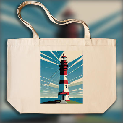 Tote bag - Clean style, geometry and restricted color palettes, Lighthouse - 187116047