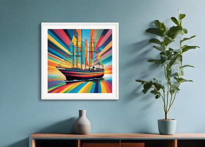 Poster with wood frame: , Boat