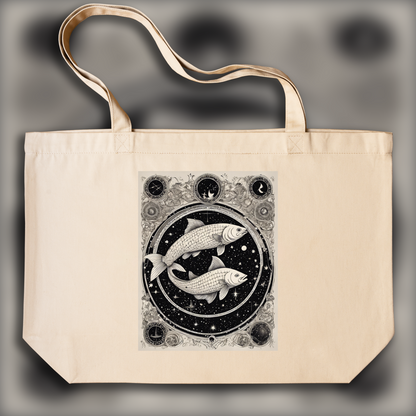 Tote bag - Constellation drawing, astrology, pisces sign - 3683805944