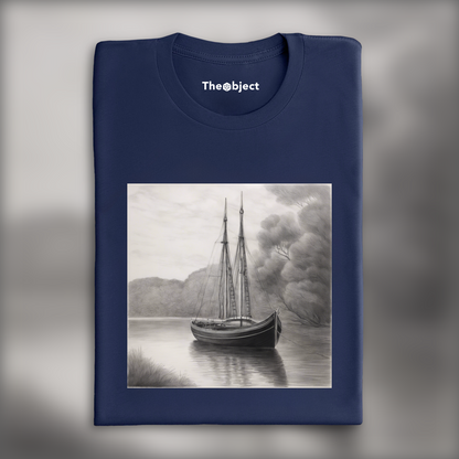 T-Shirt - Pencil drawing, Boat - 776066494