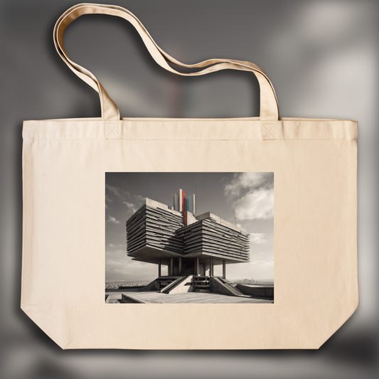 Tote bag - Mystical comic , Brutalist architecture, city - 2552108344