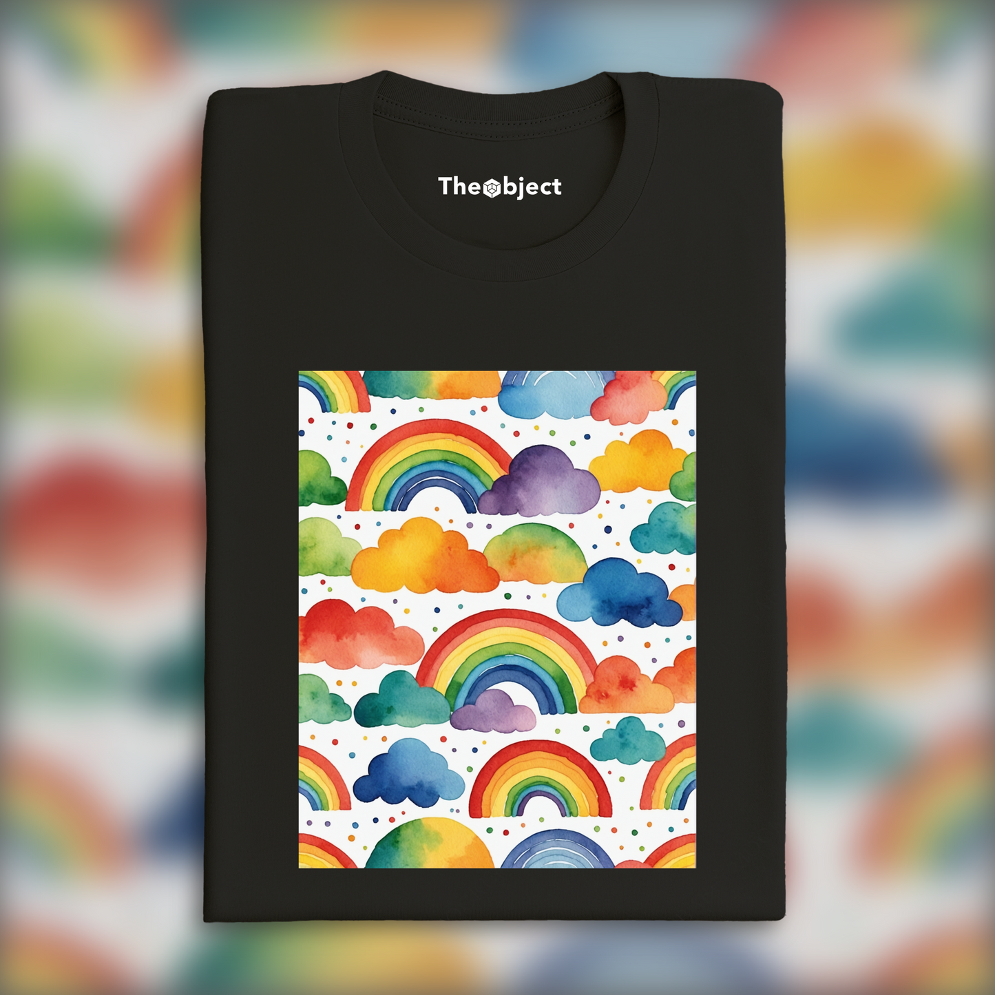 T-Shirt - Childish watercolor, rainbow on white background - 818837527