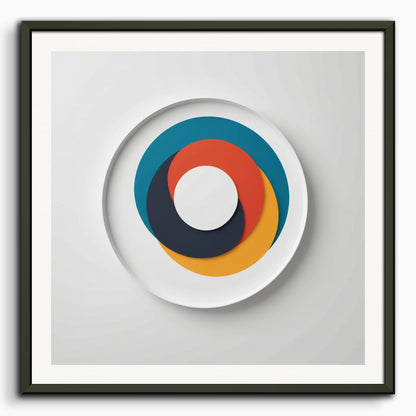 Poster: Minimalism art, two colored circles