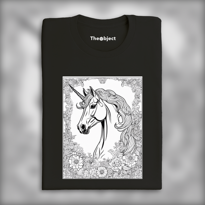 T-Shirt - Drawing for coloring, Unicorn - 3499247912