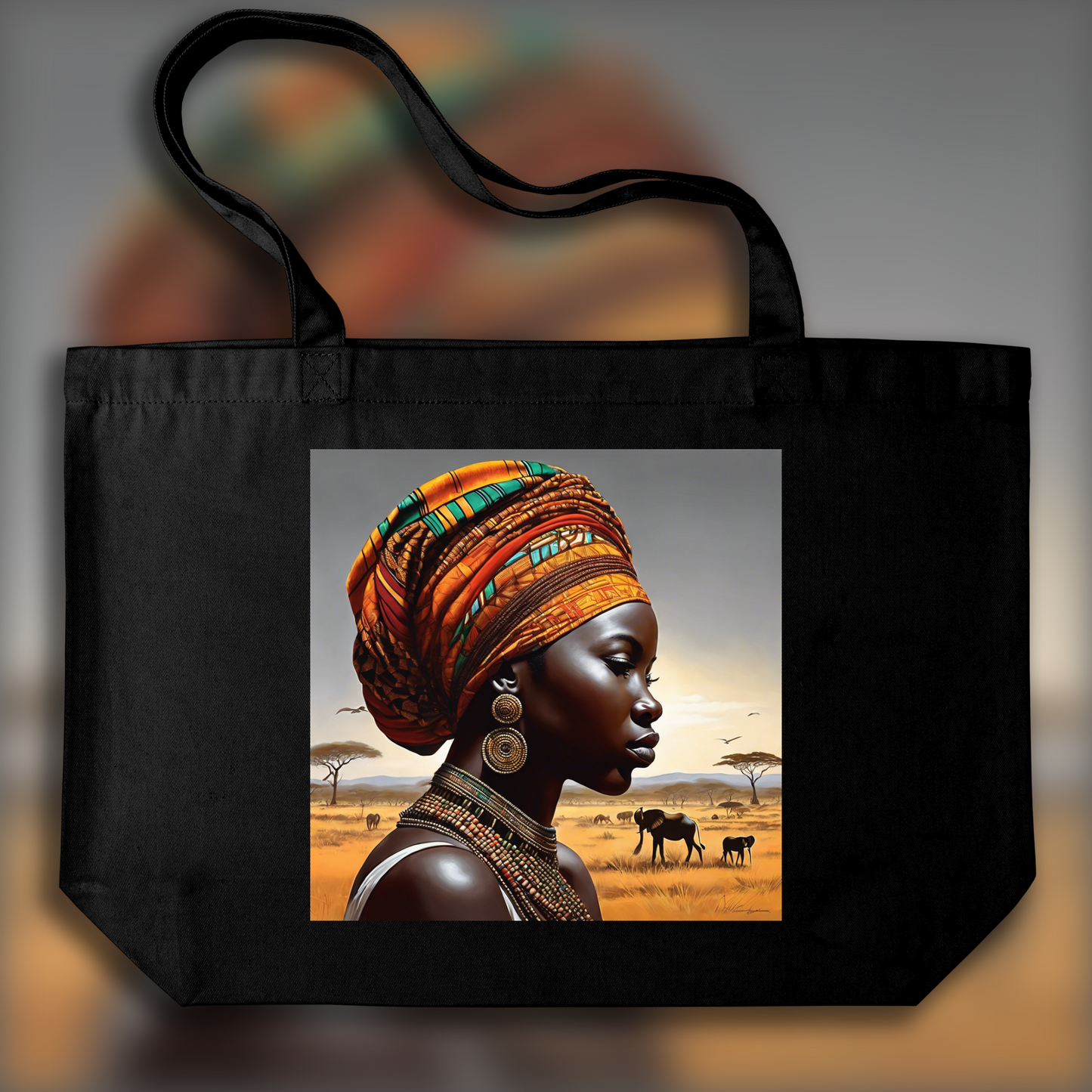 Tote bag - African art, Landscape - 3510260112