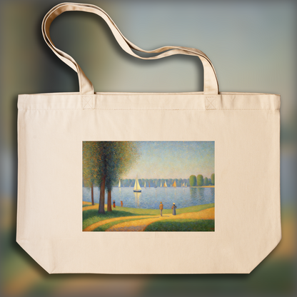 Tote bag - Chef-d'œuvre pointilliste, Lac - 1112911904