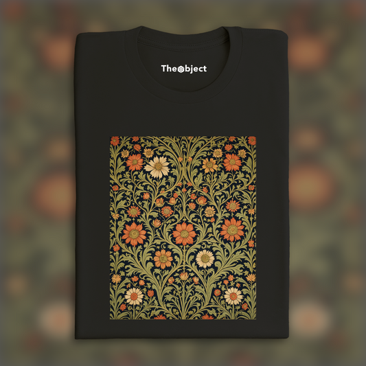 T-Shirt - Motifs, floral decoration of 19th century English crafts, tapestry - 1049546217