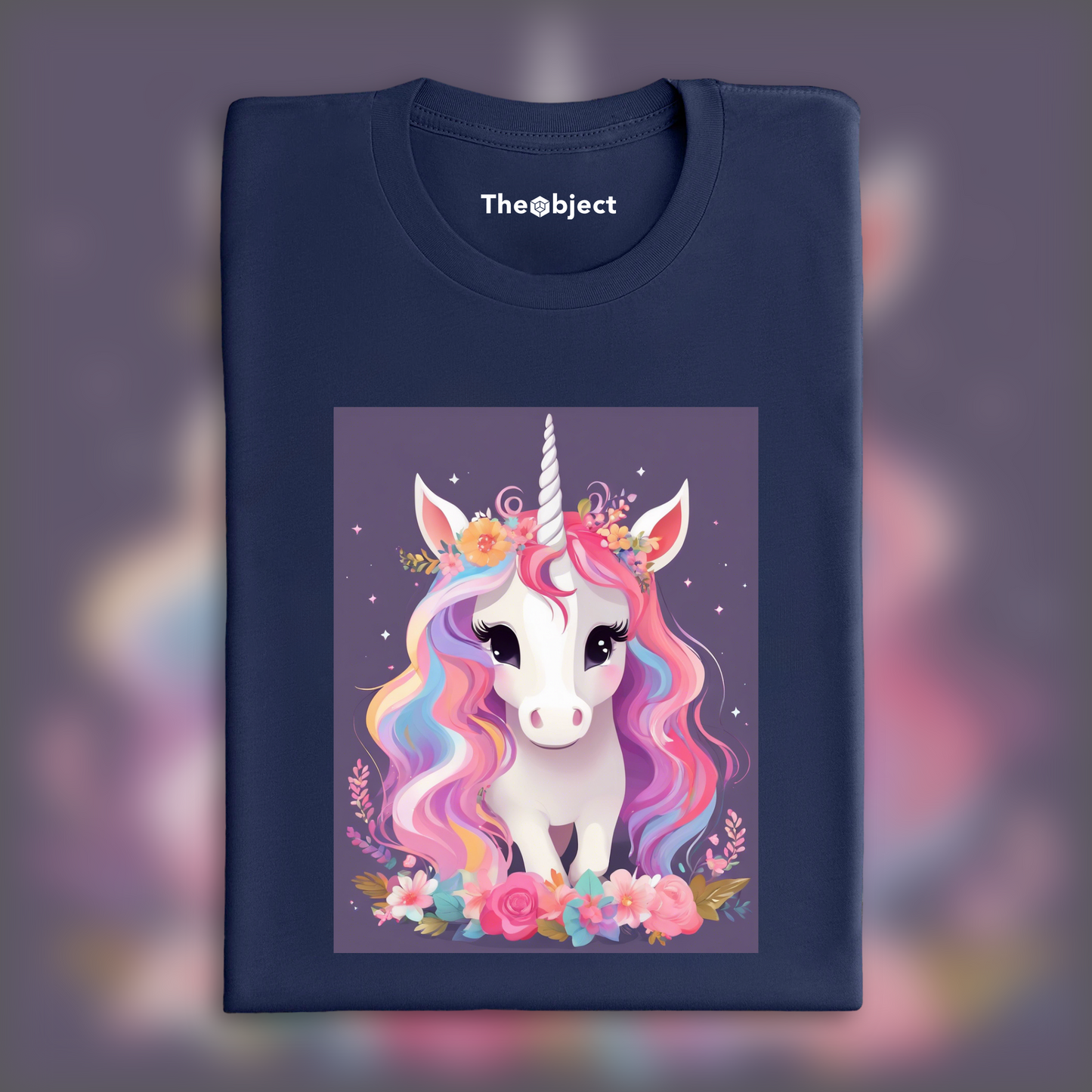 T-Shirt - Half-tone dots, A baby cute unicorn - 3513886141