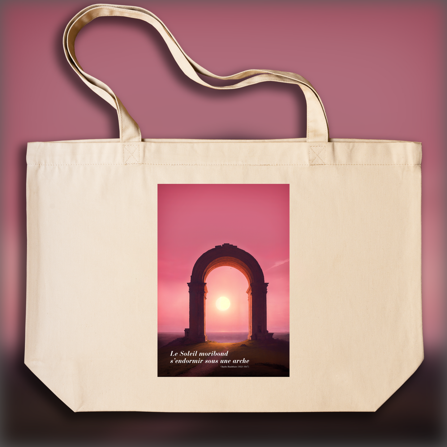 Tote bag - The spent sunpasses out beneath an arch, Charles Baudelaire