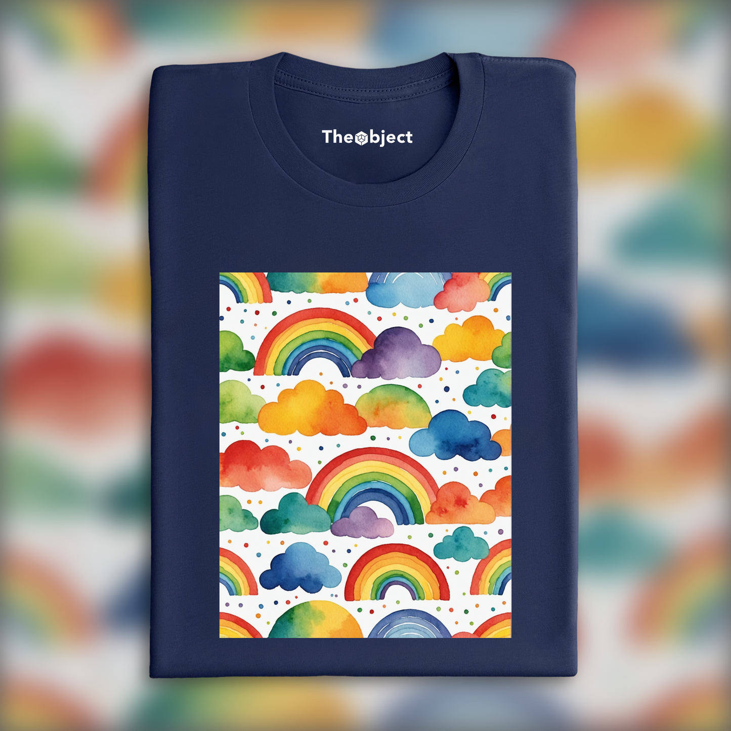 T-Shirt - Childish watercolor, rainbow on white background - 818837527