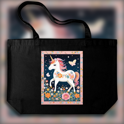 Tote bag - Japanese Superflat, A baby cute unicorn - 3915002754