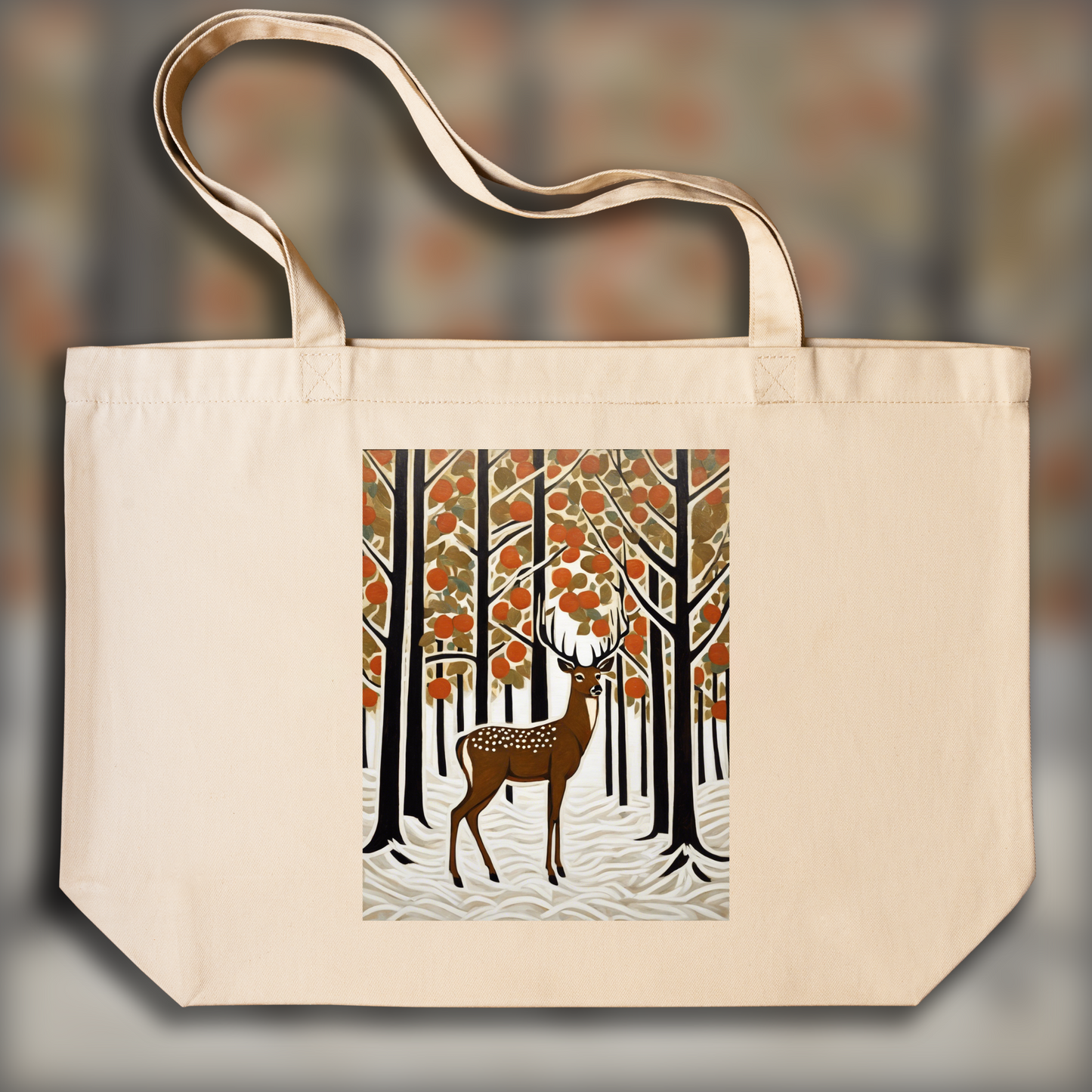 Tote bag - Contemporary American Post-Impressionism, A deer - 1744882597