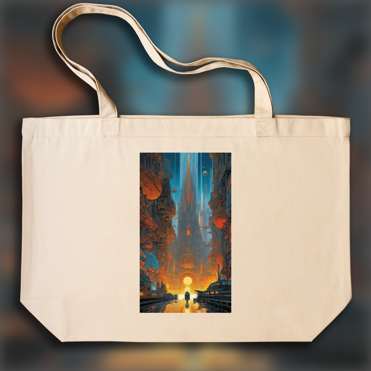 Tote bag - Screaming Metal (comic), Futuristic city - 1476222013