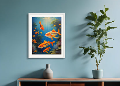 Poster with wood frame: Magical realism, Fish