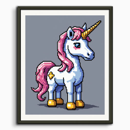 Poster: Pixel Art, Unicorn