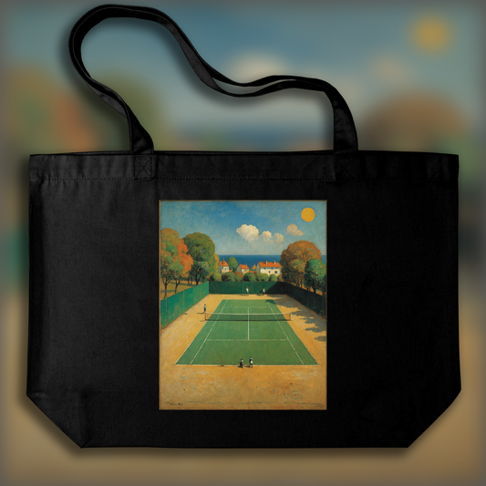 Tote bag - Visions surréalistes avec images fantastiques, Court de tennis - 3967857384