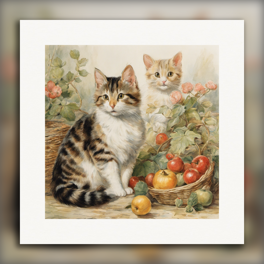 Poster - Charming tales, delicate British watercolors, Cat - 2520828967