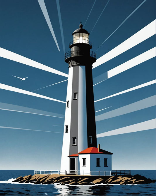 Image - Clean style, geometry and restricted color palettes, Lighthouse - 3611063446