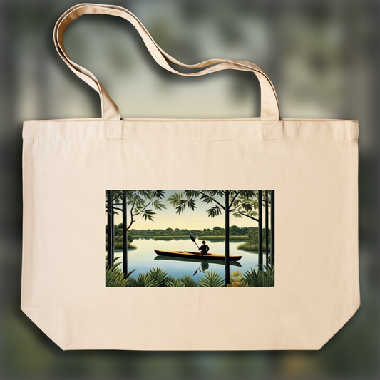 Tote bag - Jungles oniriques et naïves à la précision fantaisiste, Kayak - 3602432350