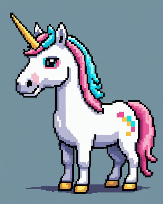 Image - Pixel art, Unicorn - 2469670807