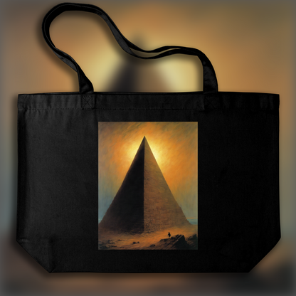 Tote bag - Bande déssinée atmosphérique, sombre et mystique, Pyramide - 132437236