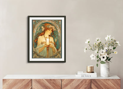 Poster with metal frame: , Candle