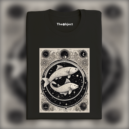 T-Shirt - Constellation drawing, astrology, pisces sign - 3683805944