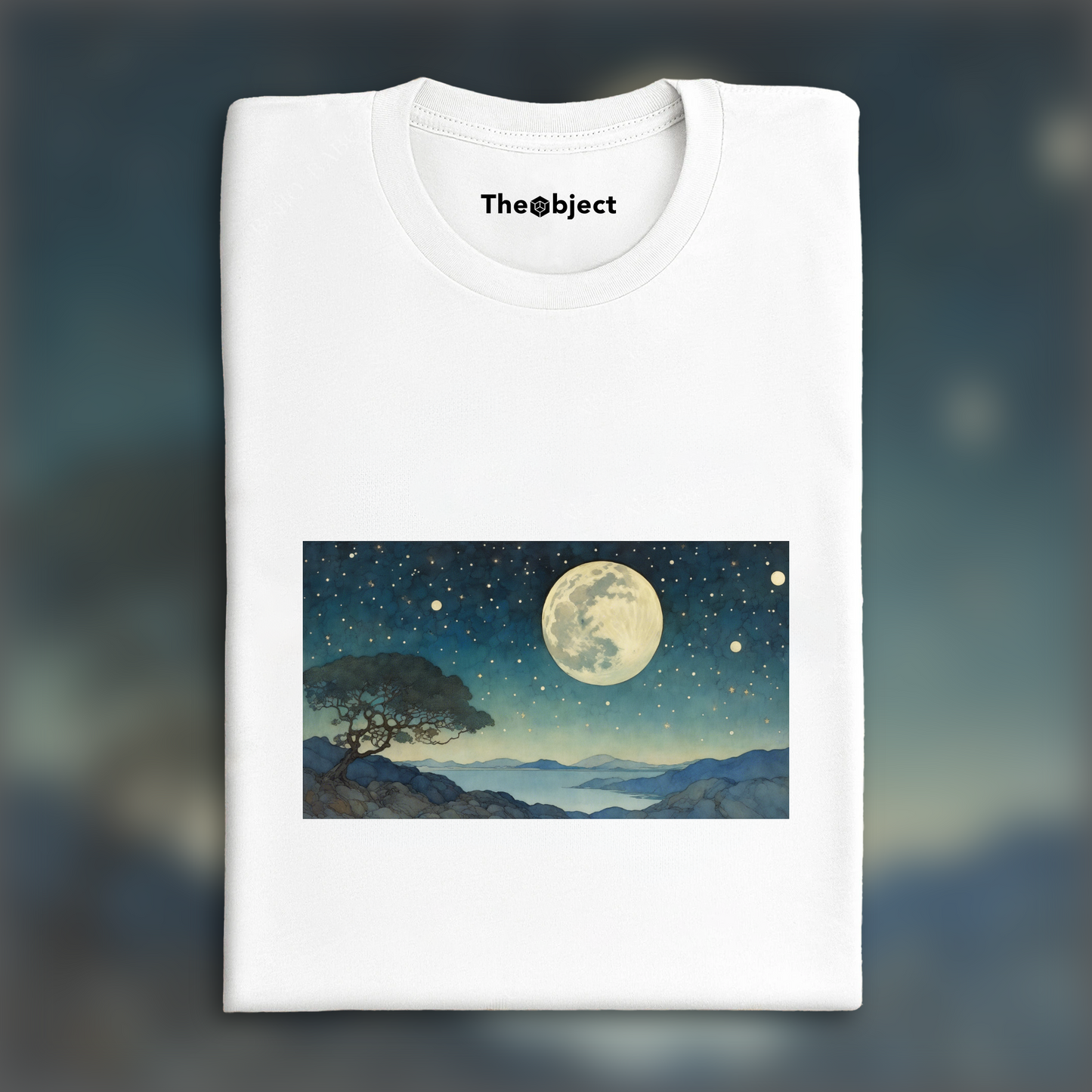 T-Shirt - Enchanting illustration with fantastic details, Moon and starry sky - 2177448672