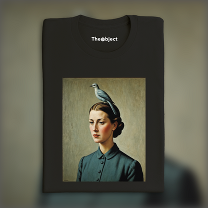 T-Shirt - Belgian surrealism, A woman with a bird - 1627918147