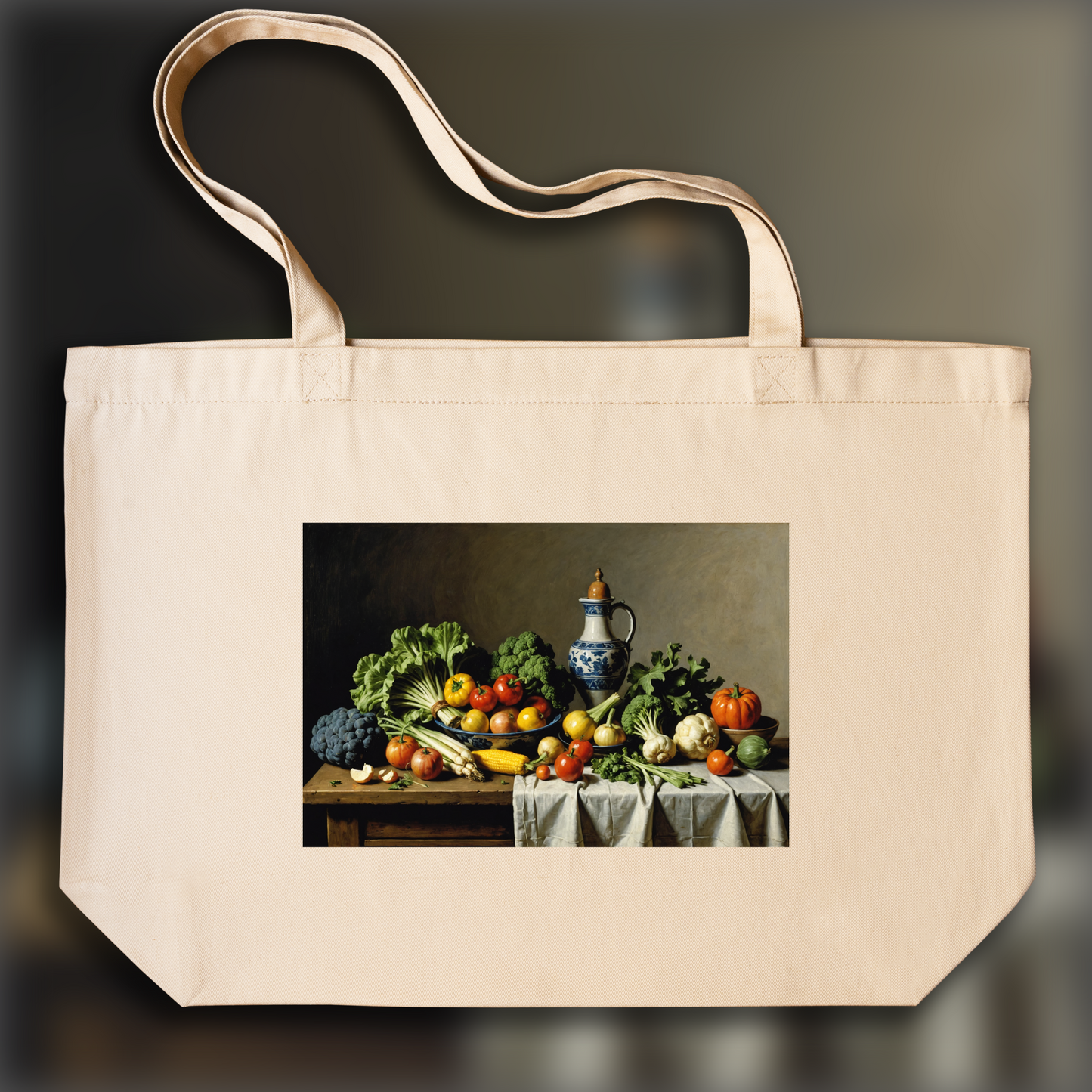 Tote bag - Bright and intimate scenes masterfully representing everyday moments, Vegetables - 3793658893