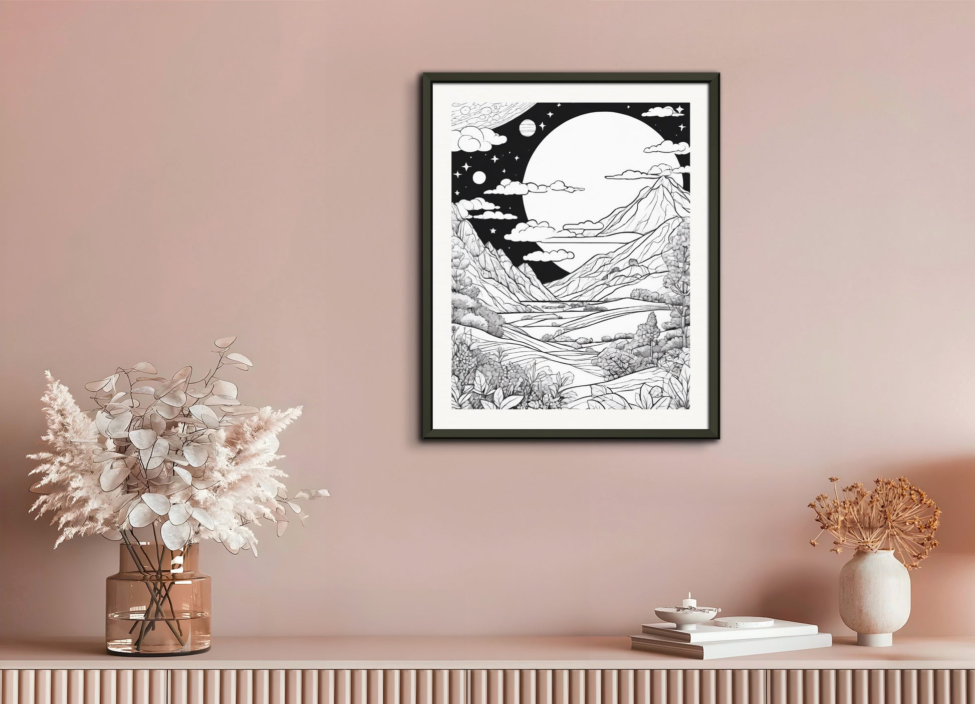 Poster with metal frame: Coloring page, 