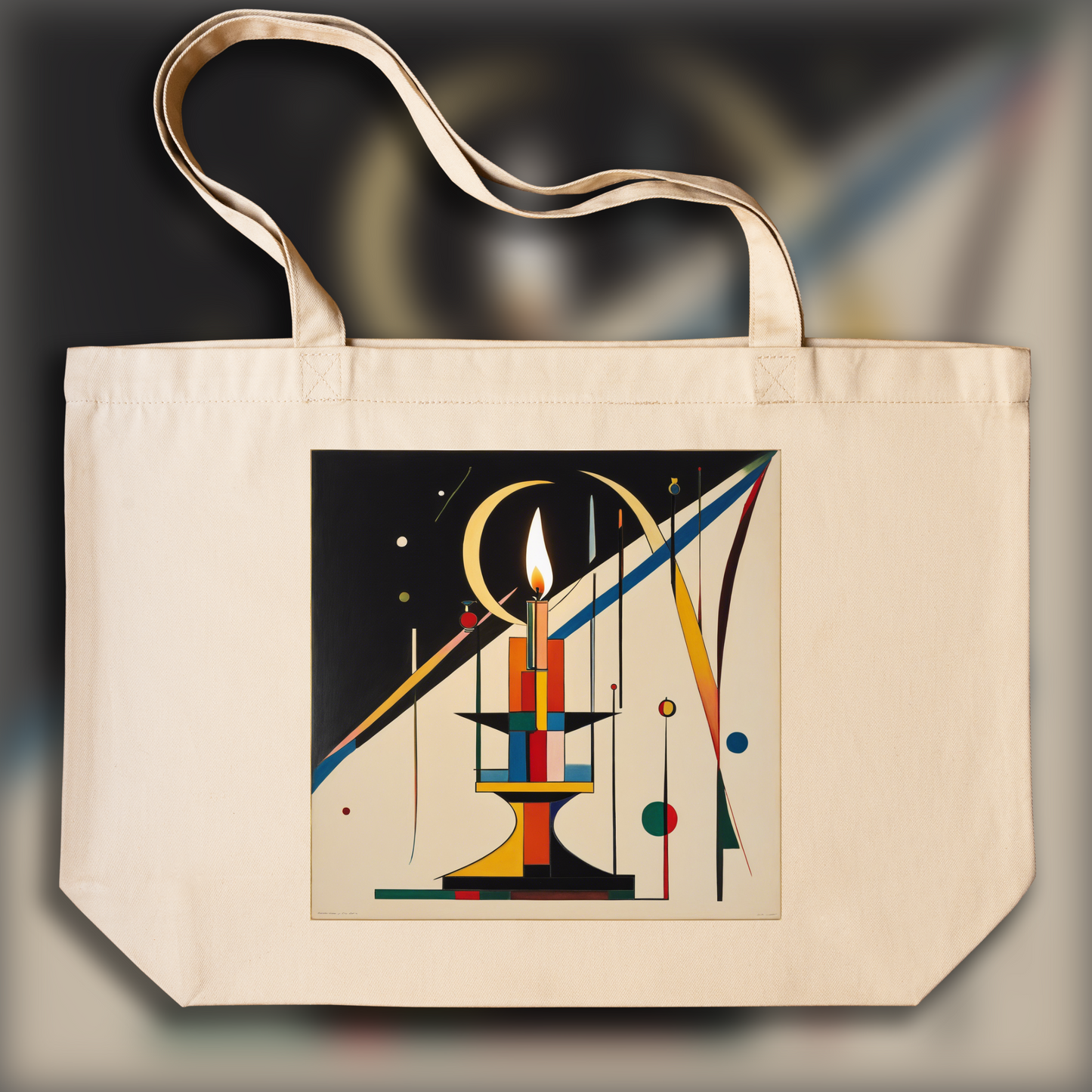 Tote bag - Geometric abstract art, Candle - 1144070517