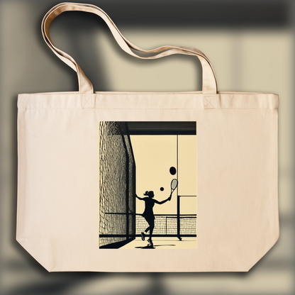 Tote bag - Illustration épurée américaine, moderne et nerveuse, tennis - 692940092