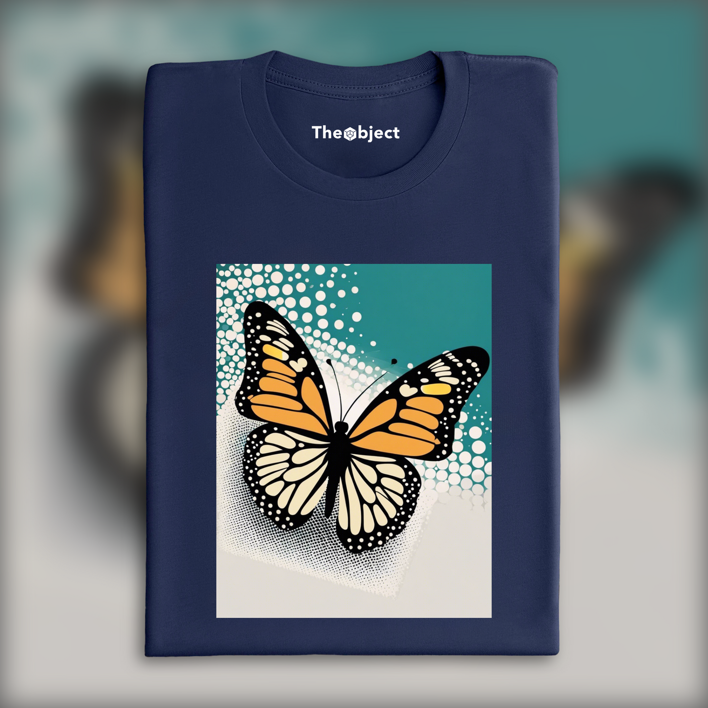 T-Shirt - Art en points demie-teintes, Papillon - 3643641099