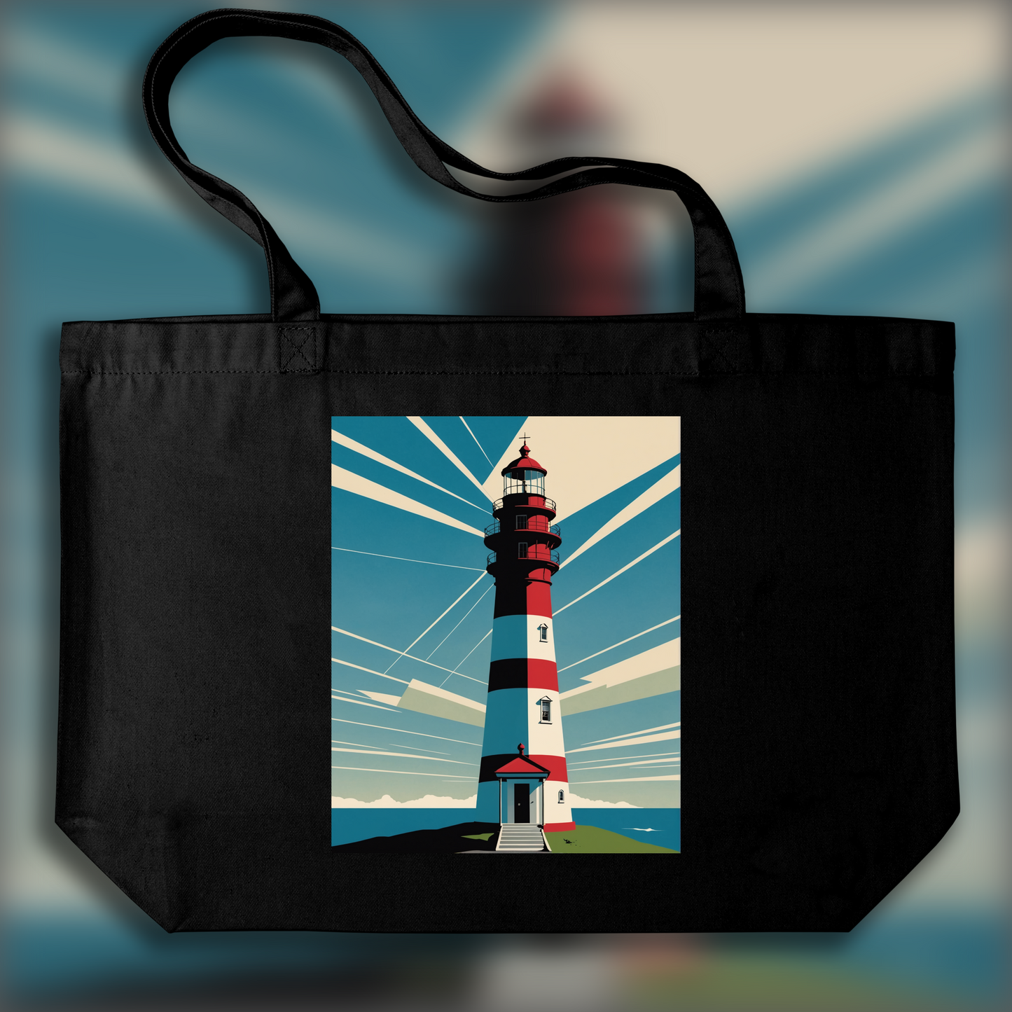 Tote bag - Clean style, geometry and restricted color palettes, Lighthouse - 187116047