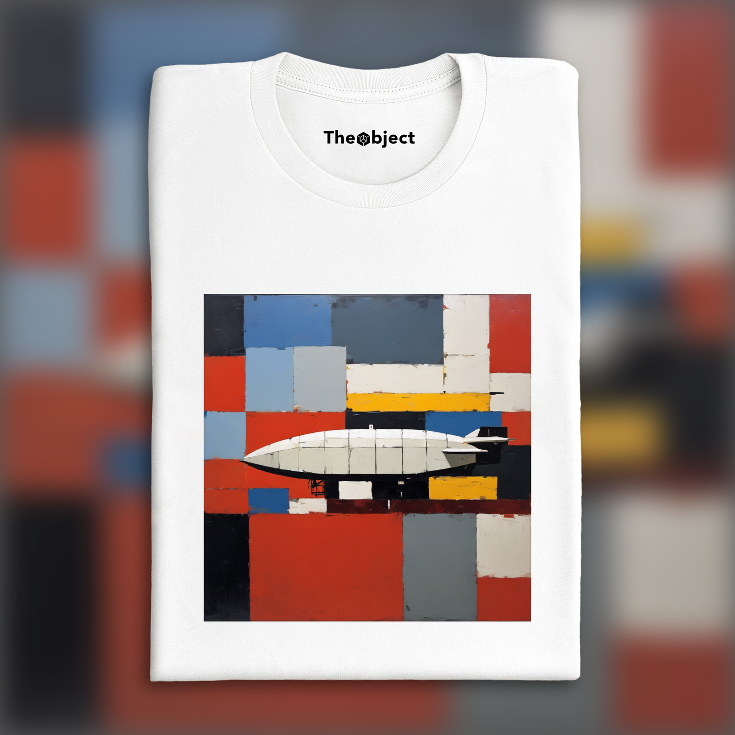 T-Shirt - Figurative abstraction, thick and textured geometric shapes, Zeppelin - 1724975525