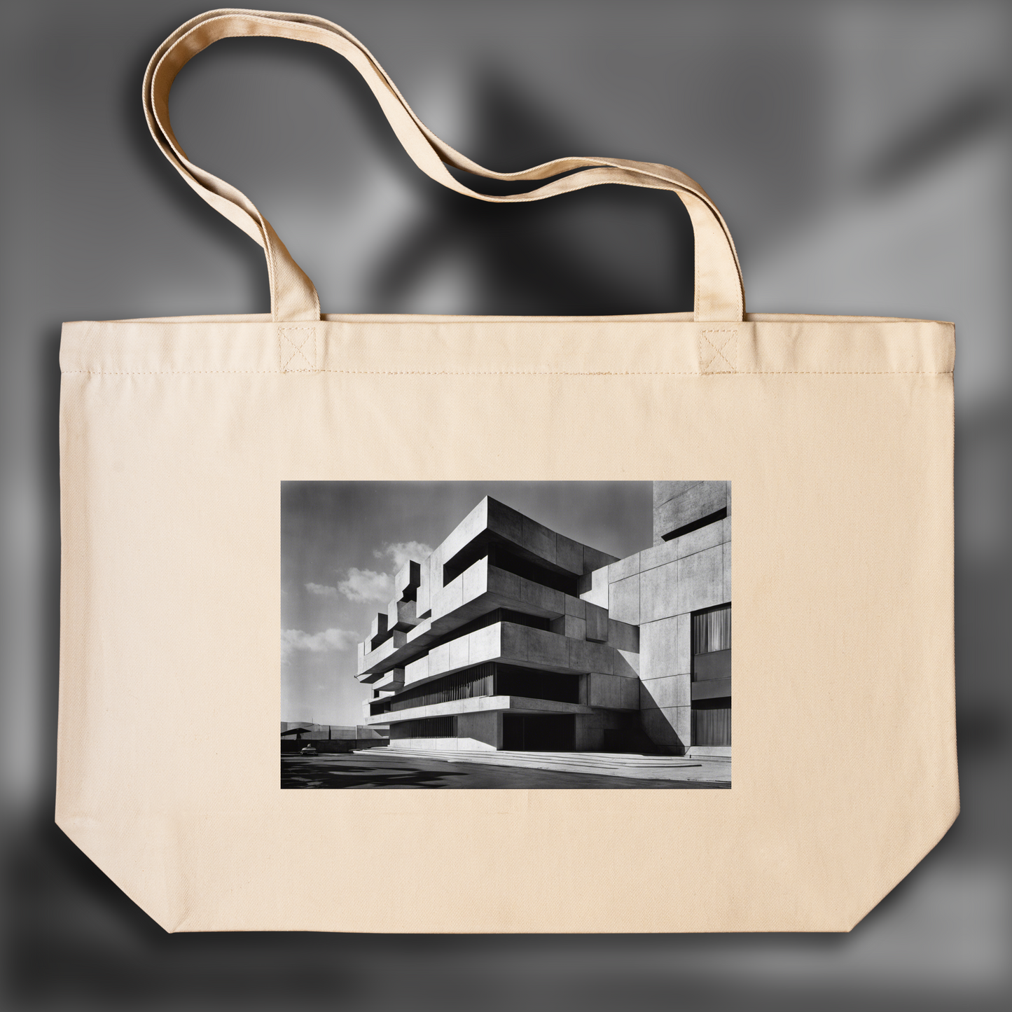 Tote bag - Abstract photography, nature and geometric patterns , Brutalist architecture, city - 3228425031