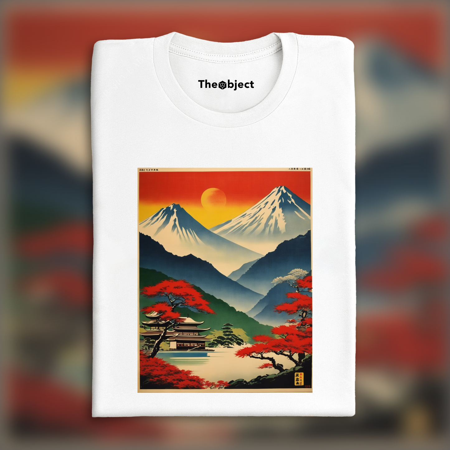 T-Shirt - Poster vintage japonais, Montagnes - 1258984430