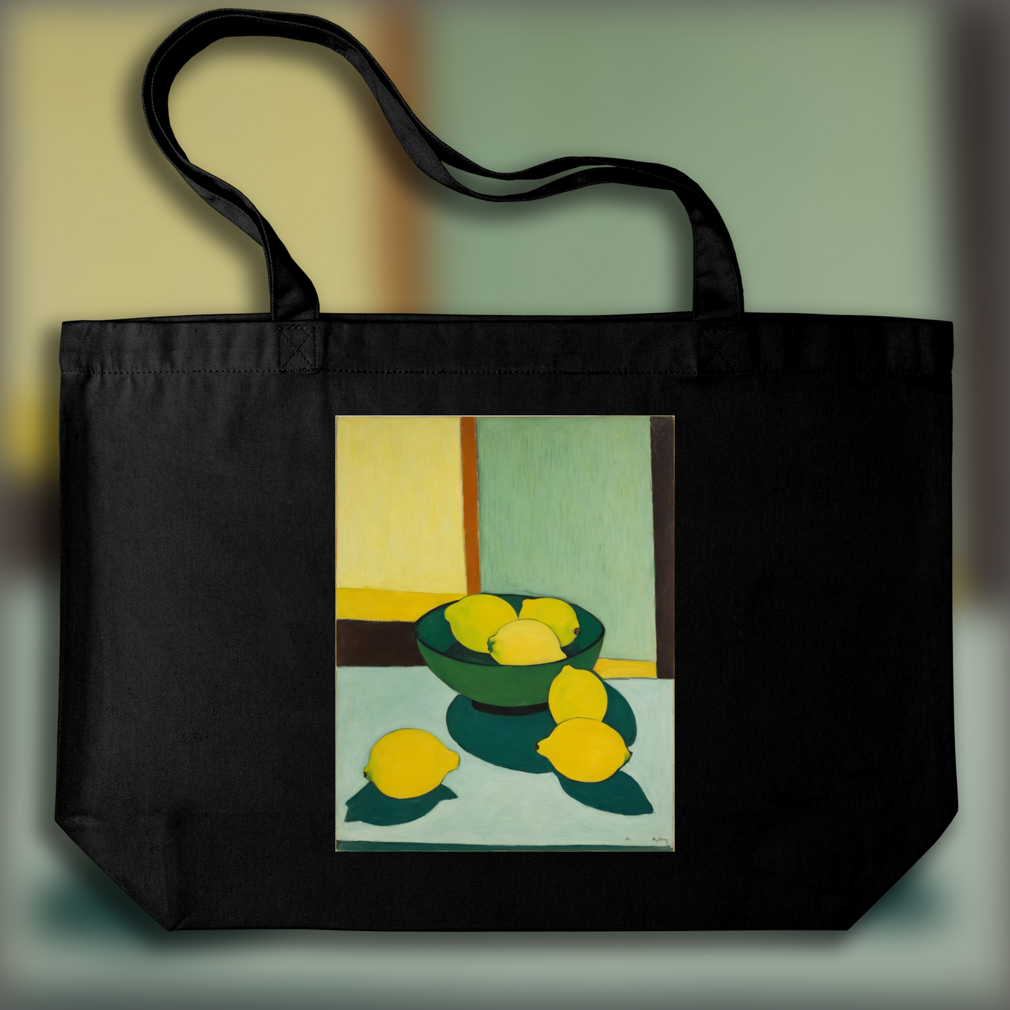 Tote bag - Intimate American figurative, abstract trend, lemons - 2874008996