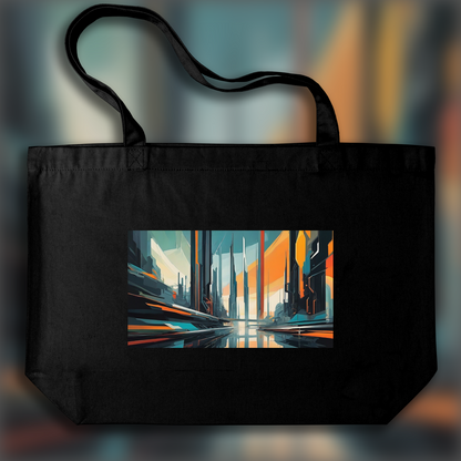 Tote bag - Lyrical abstraction, Futuristic city - 1194183994