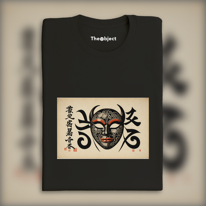 T-Shirt - Vintage Japanese calligraphy, Carnival mask - 630990612