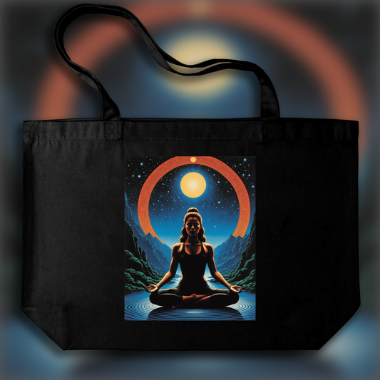 Tote bag - French science fiction comics, dreamlike and psychedelic landscapes, Yoga - 3609012902