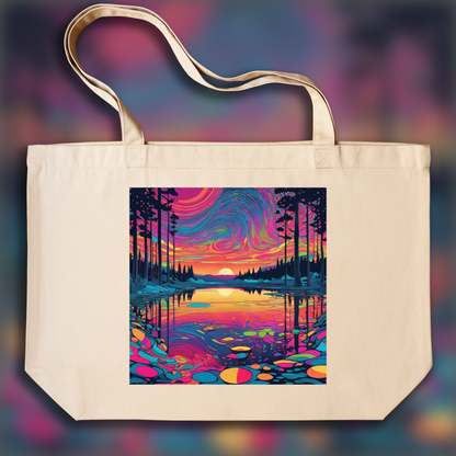 Tote bag - Psychedelic art, Lake - 277492081