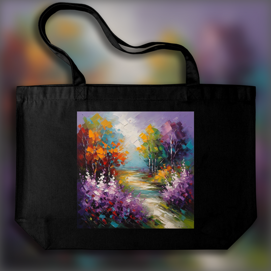 Tote bag - Peinture écossaise d'expressionisme abstrait, Le lilas  - 1591056441