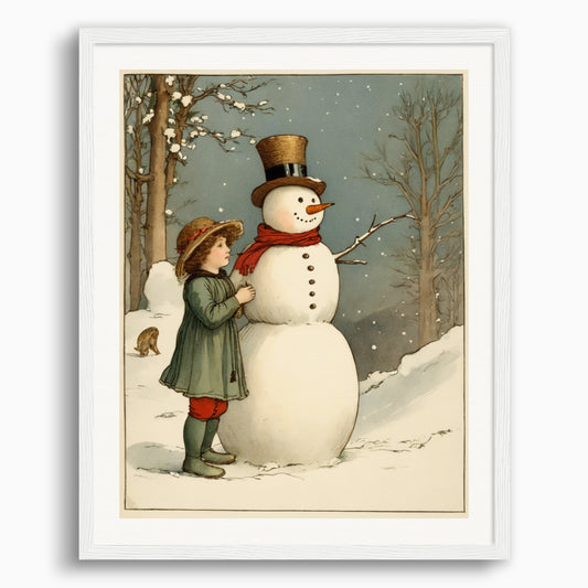 Poster: Kate Greenaway, Bonhomme de neige