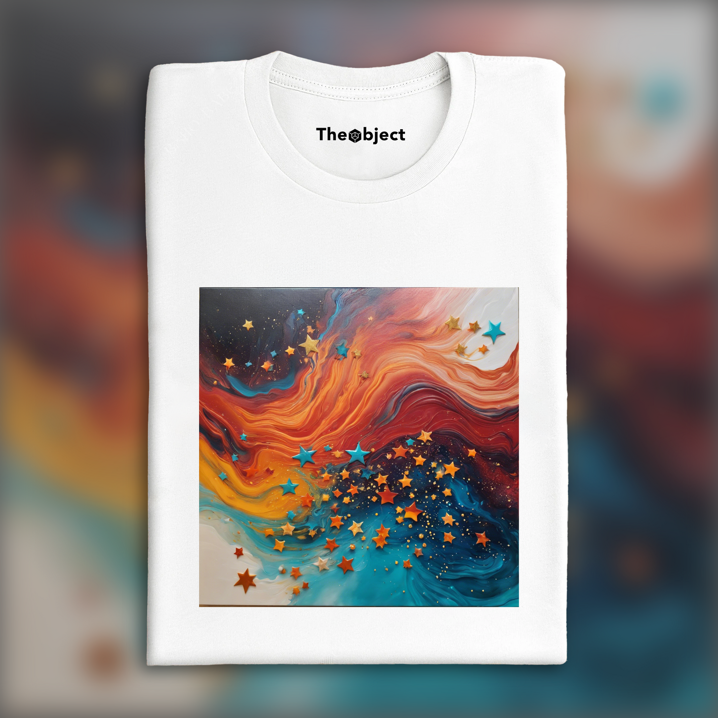 T-Shirt - Fluid art, Stars - 3231642727